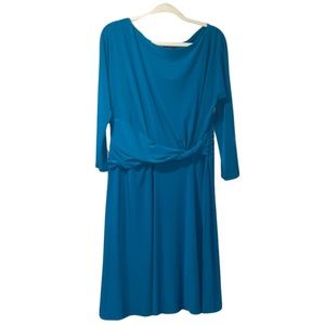 CHAPS Blue dress size extra large‎ XL NWT Business Office Stretch Wrap Gathered